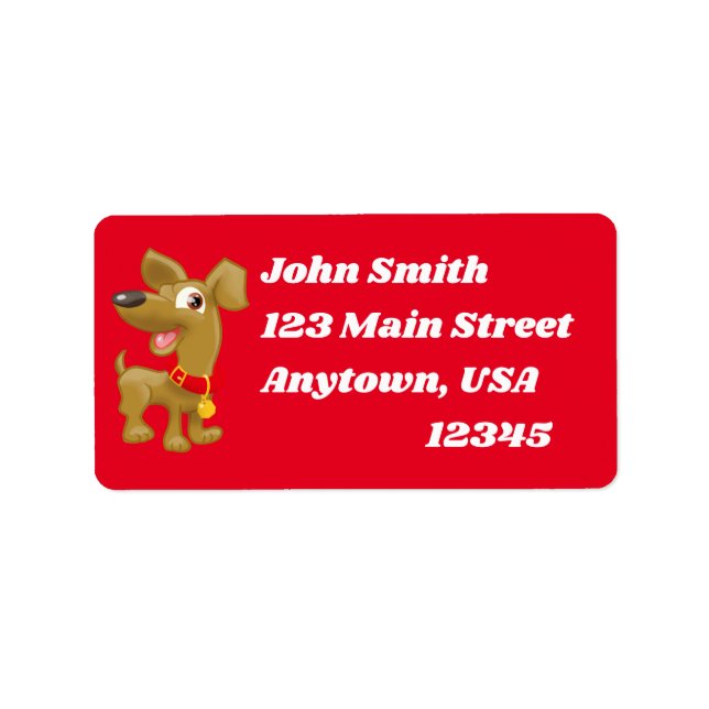 Étiquette de chien de dessin (Devant)