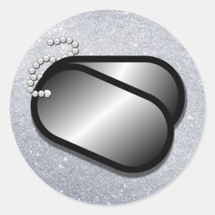 étiquette de chien militaire