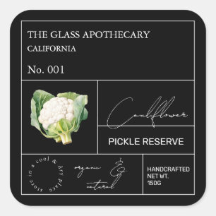 Étiquette de chou-fleur apothecaire