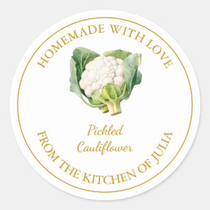 Étiquette de chou-fleur en or fait maison   Blanc
