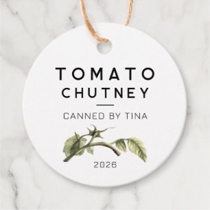 Étiquette de Chutney de Tomate avec feuille de tom