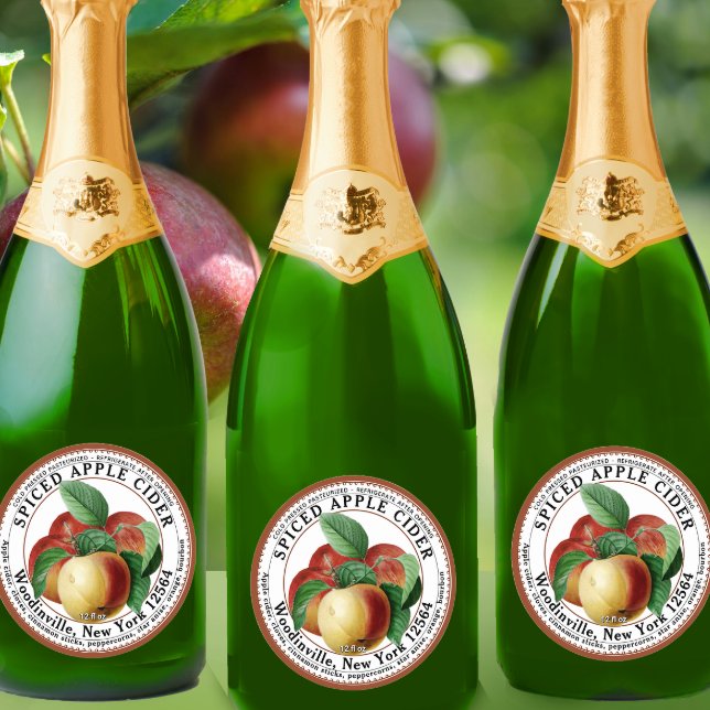 Étiquette de cidre de pomme épicé pressé à froid (Créateur téléchargé)