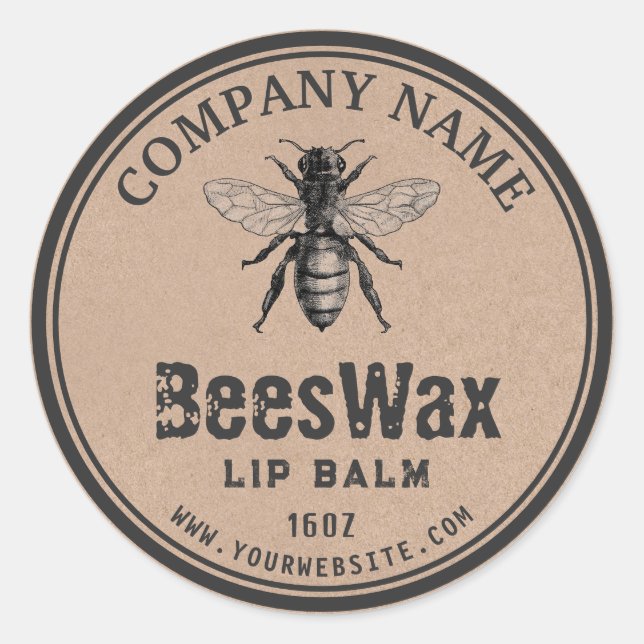 Étiquette de cire d'abeille Kraft | Logo de better (Devant)