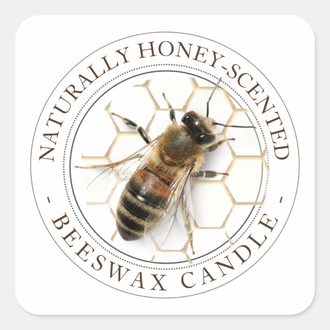 Étiquette de cire d'abeille réaliste (Devant)