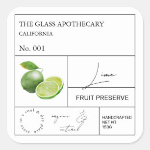 Étiquette de citron vert d'apothicaire