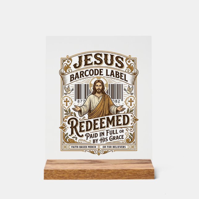 étiquette de code-barres Jésus Rachetée Jésus code (Recto)