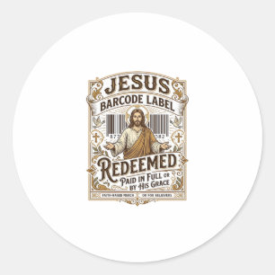 Étiquette de code-barres Jésus Rédimé Jésus Code-b