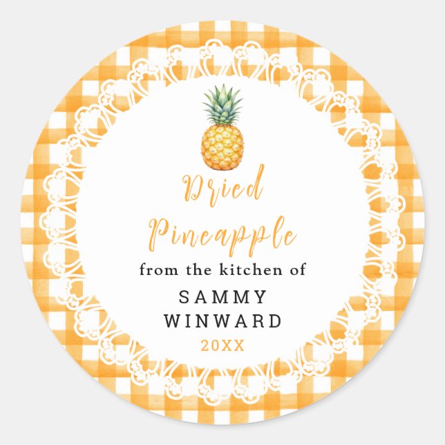 Étiquette de Collation d'Ananas Séché Maison (Devant)