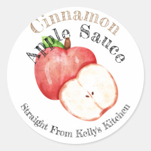 Étiquette de compote de pomme à la cannelle pour e