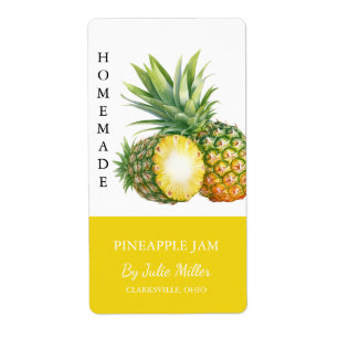 Étiquette de confiture d'ananas maison moderne