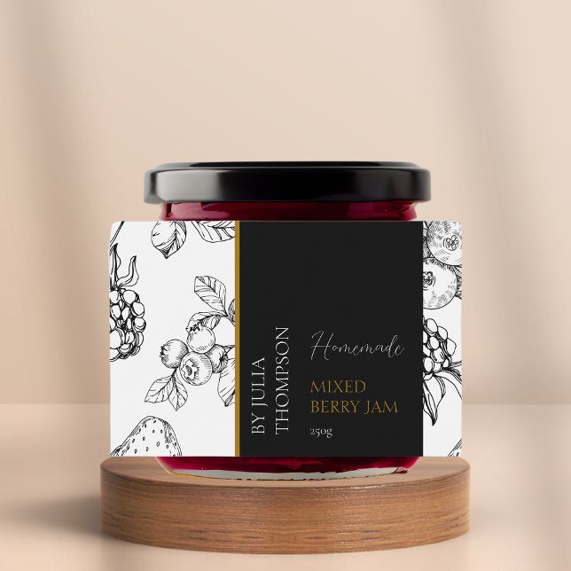 Étiquette de confiture de baies mélangées maison m (Créateur téléchargé)