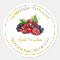 Étiquette de confiture de Berry Mixte Gold fait ma