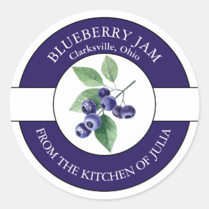 Étiquette de confiture de bleuet