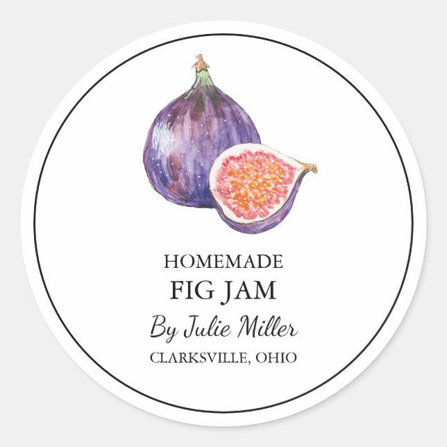 Étiquette de confiture de figues maison simple (Devant)