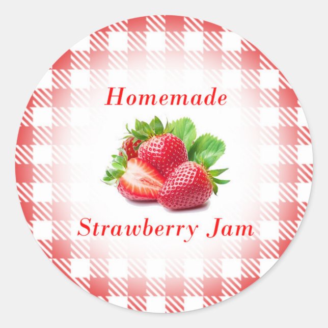Étiquette de confiture de fraises maison (Devant)