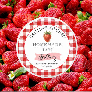 Étiquette de confiture de fraises maison Petit l