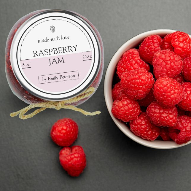 Étiquette de confiture de framboise maison (raspberry jam)