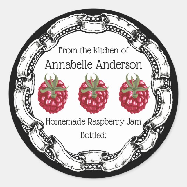 Étiquette de confiture de framboise Personnaliser (Devant)