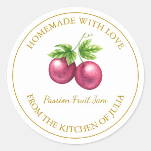 Étiquette de confiture de fruits de la Passion mai