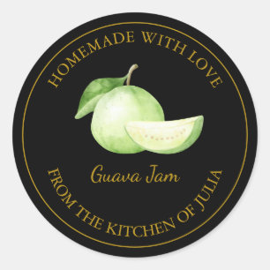 Étiquette de confiture de goyave maison en or No