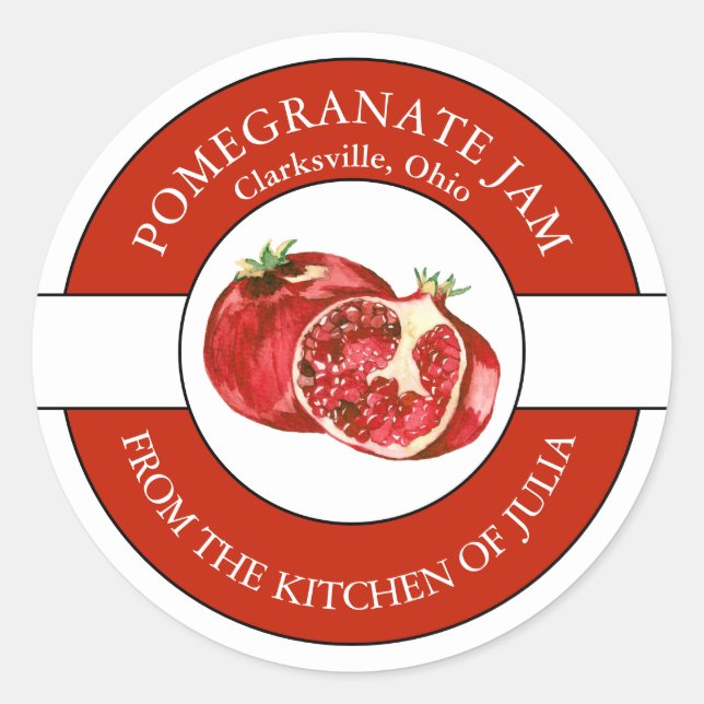 Étiquette de confiture de grenade (Devant)