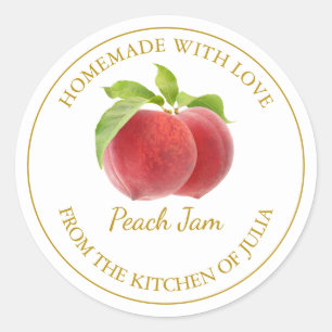 Étiquette de confiture de pêche fait maison Blan