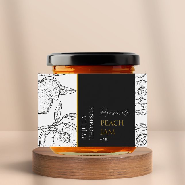 Étiquette de confiture de pêche maison moderne (Créateur téléchargé)