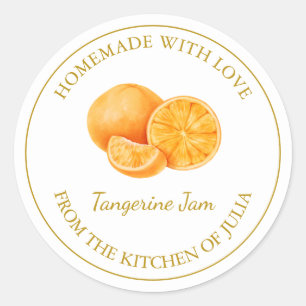 Étiquette de confiture de Tangerine maison en or  