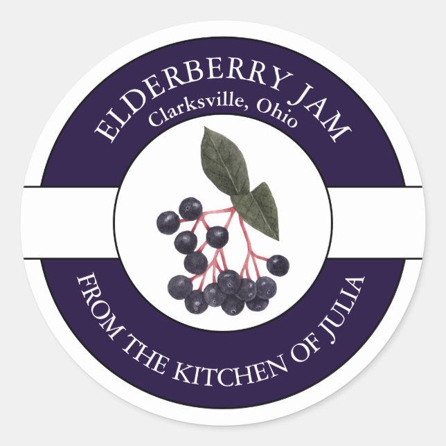 Étiquette de confiture Elderberry (Devant)