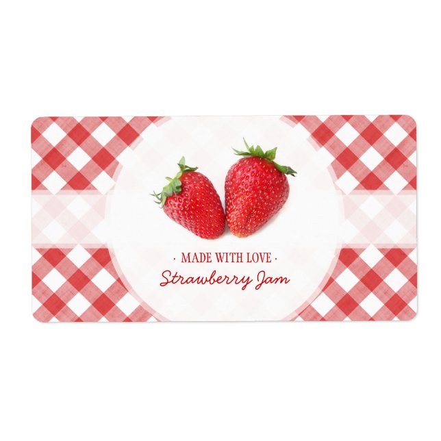 Étiquette de confiture fraise (Devant)