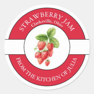 Étiquette de confiture fraise