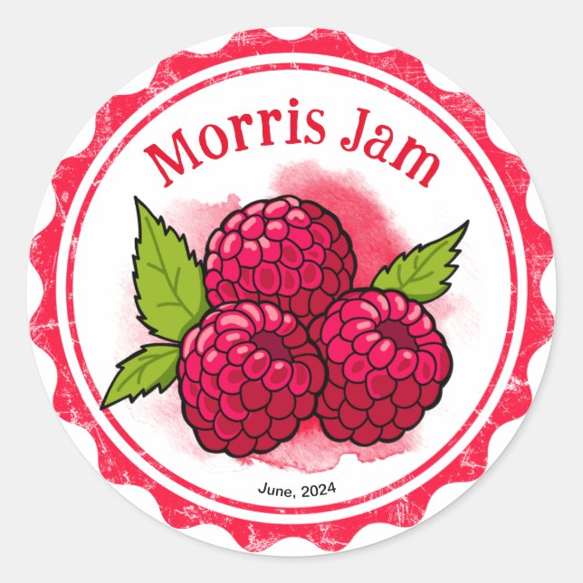 Étiquette de confiture framboise (Devant)