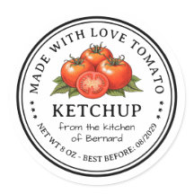 Étiquette de conservation alimentaire maison ketch