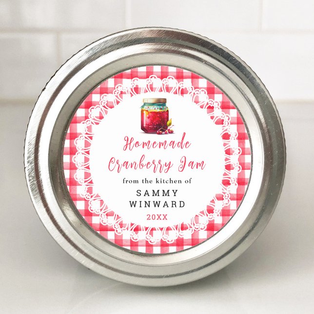 Étiquette de conservation de confiture de canneber (Créateur téléchargé)