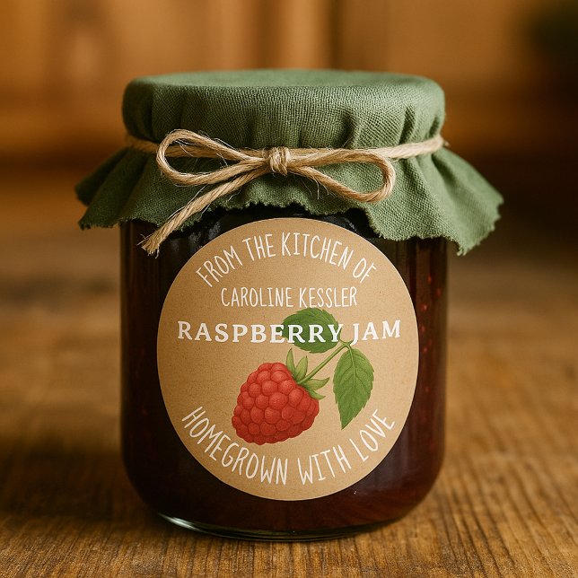 Étiquette de conservation de confiture de frambois (Créateur téléchargé)