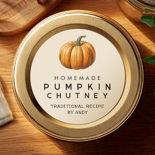 Étiquette de conservation de recette de chutney de