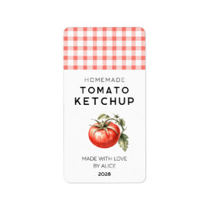 Étiquette de conservation du ketchup maison à la t
