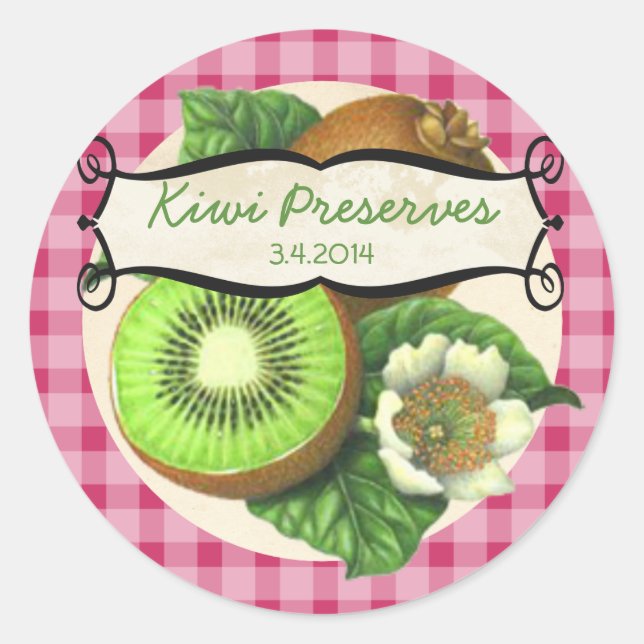 étiquette de conserve de fruits kiwi de couleur pe (Devant)
