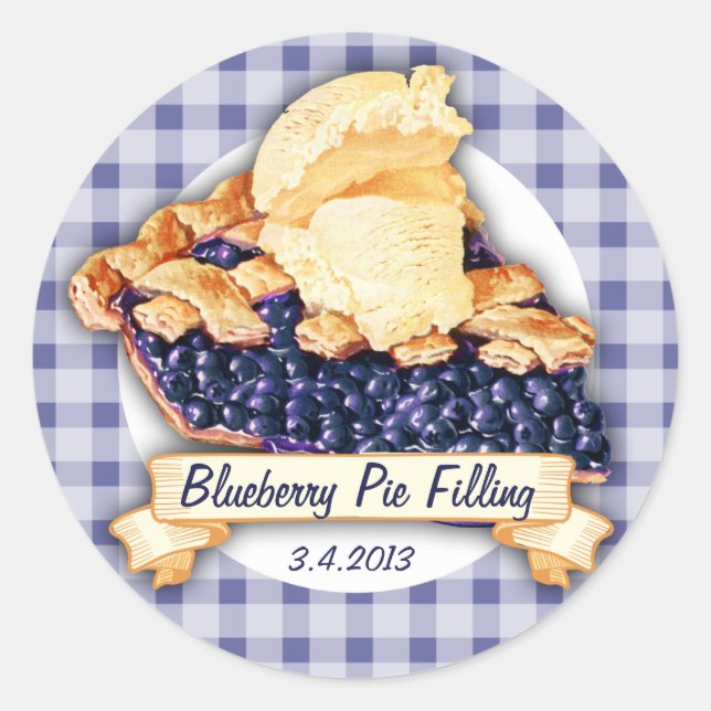 Étiquette de conserve de la tarte aux bleuets de c (Devant)