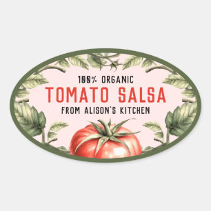 Étiquette de conserve de salsa de tomate avec toma