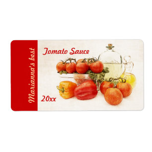 Étiquette de conserve de sauce tomate ou pâtes