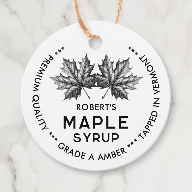 Étiquette de conserve de sirop d'érable (Devant)