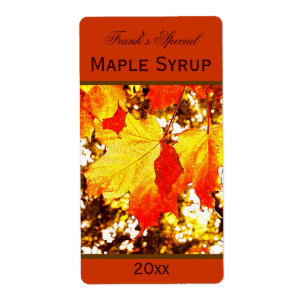 étiquette de conserve de sirop d'érable feuille ja