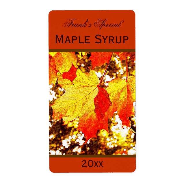 étiquette de conserve de sirop d'érable feuille ja (Devant)