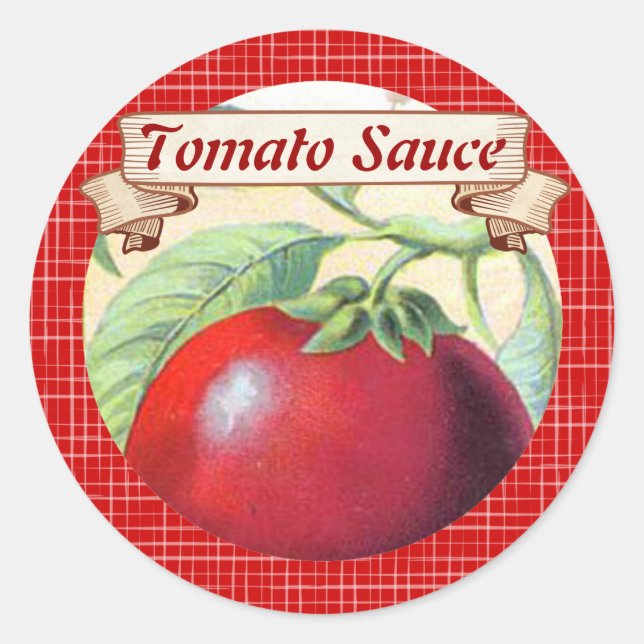 Étiquette de conserve de tomate de vigne couleur p (Devant)