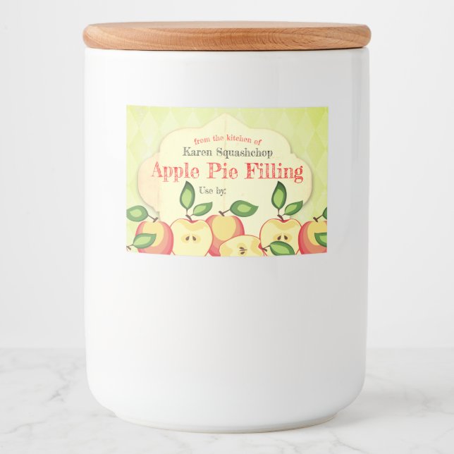 Étiquette de conserverie à tarte pomme (Devant)