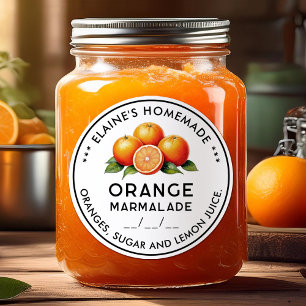 Étiquette de conserves de marmelade orange maison