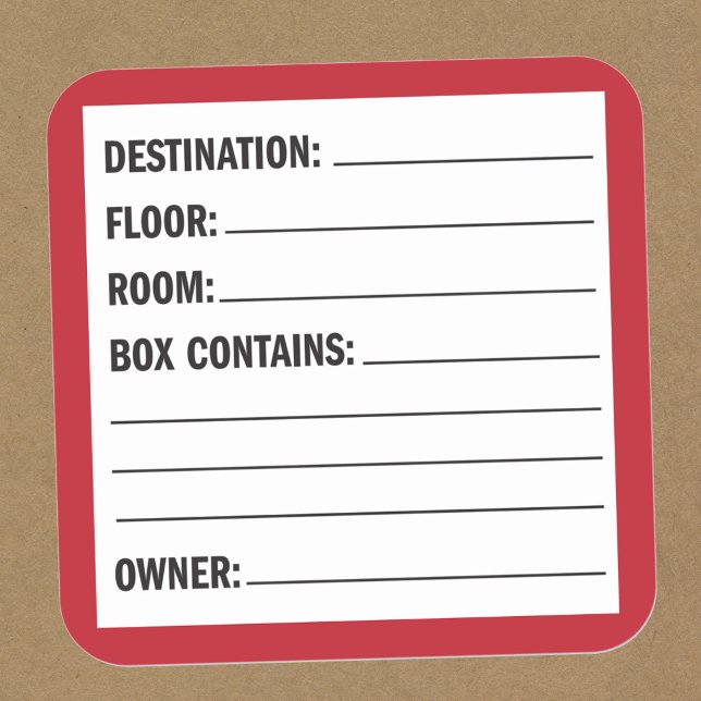 Étiquette de contenu de boîte de déplacement (Créateur téléchargé)