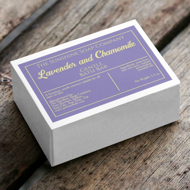 Étiquette de cosmétiques mauve et jaune imperméabl (Créateur téléchargé)