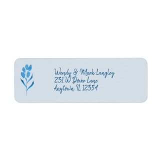 Étiquette de couleur Faire-part de mariage bleu Du